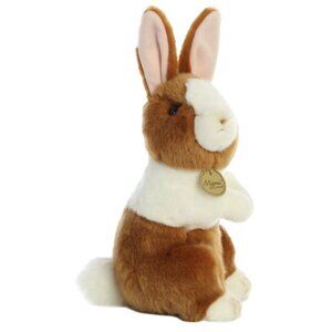 Aurora Miyoni LOT of 2 NWT Tan & White 10" Plush Dutch Bunny Rabbit, 10"